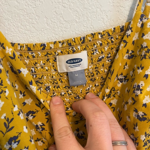 Old Navy Yellow Floral Mini Dress Size Medium - Picture 4 of 9
